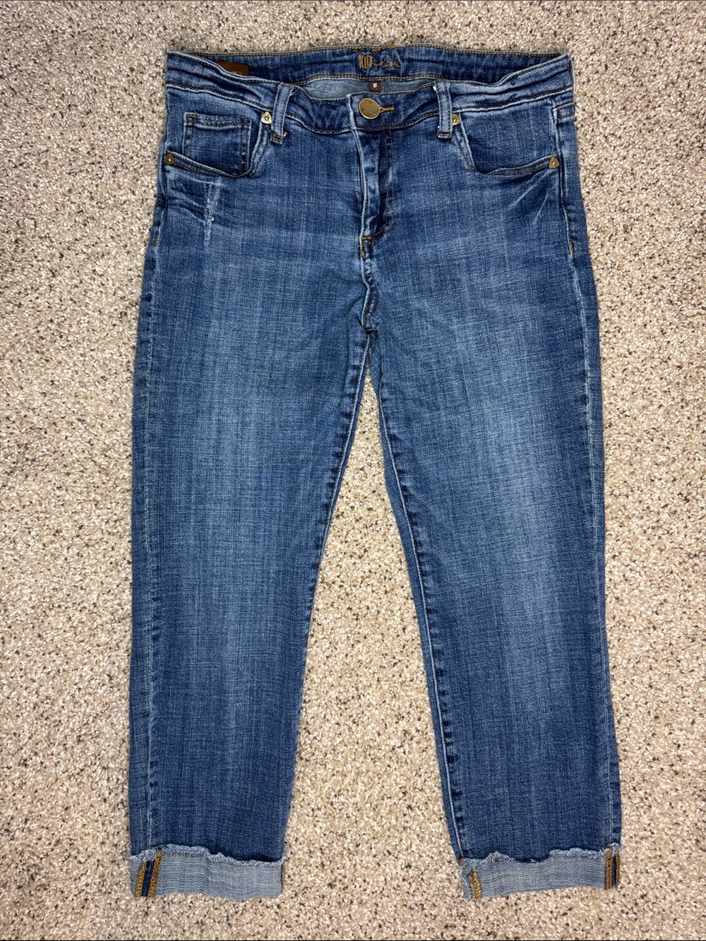 Kut from the Kloth Cropped Capri Blue Denim Jeans